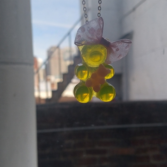 NWT YOUR BASIC BEAR necklace 18” gold fill chain - Picture 2 of 4